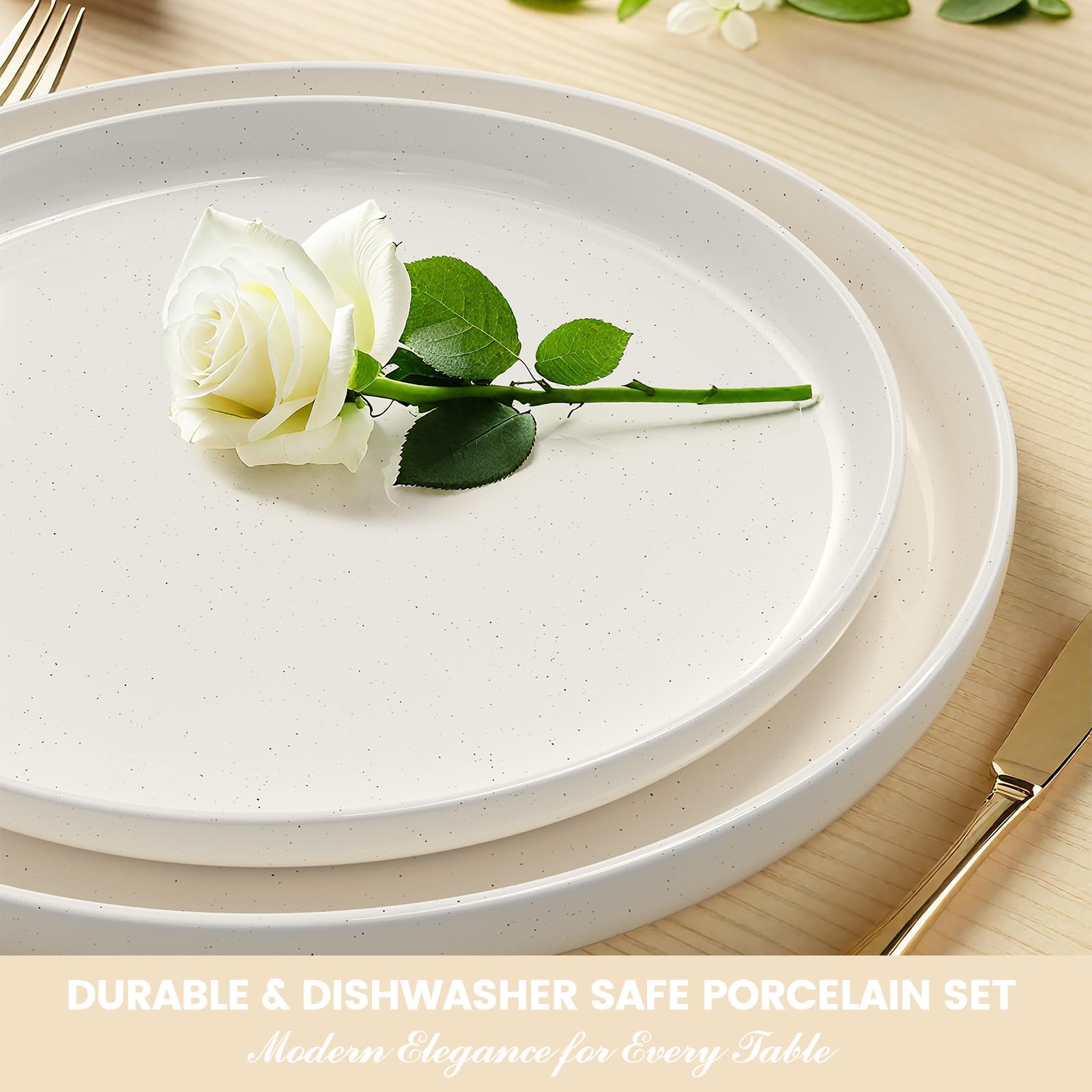 Umite Chef salad plates stacked to show space-saving and uniform design