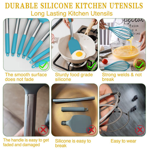 Umite Chef silicone heads texture close-up protecting nonstick surfaces without scratching