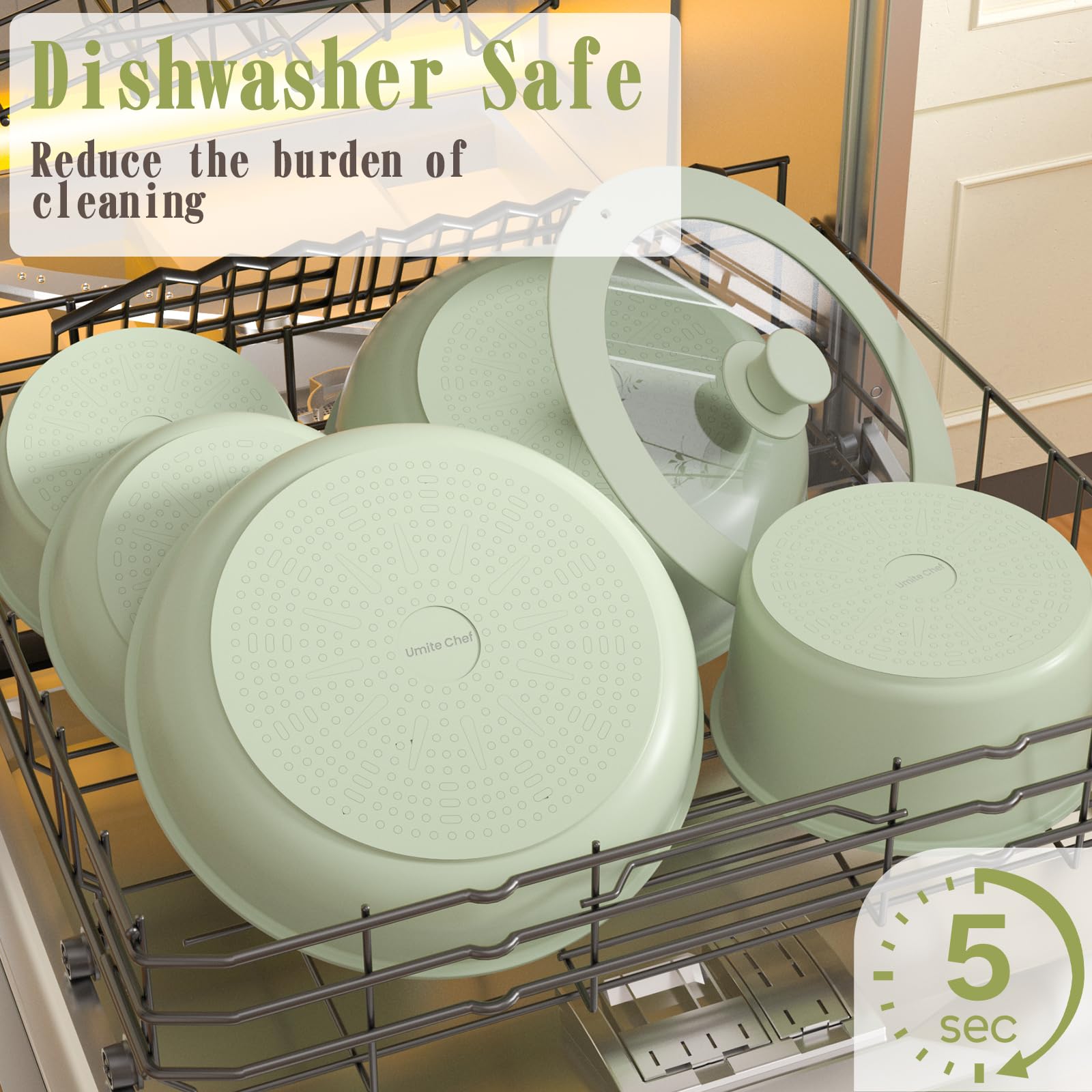 Umite Chef silicone utensils and mat displayed for nonstick-safe stirring and heat protection