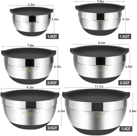 Umite Chef nesting size comparison saving cabinet space and organization