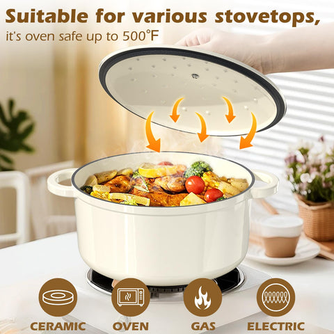 Umite Chef 5QT size comparison with vegetables showing family-sized capacity for meals