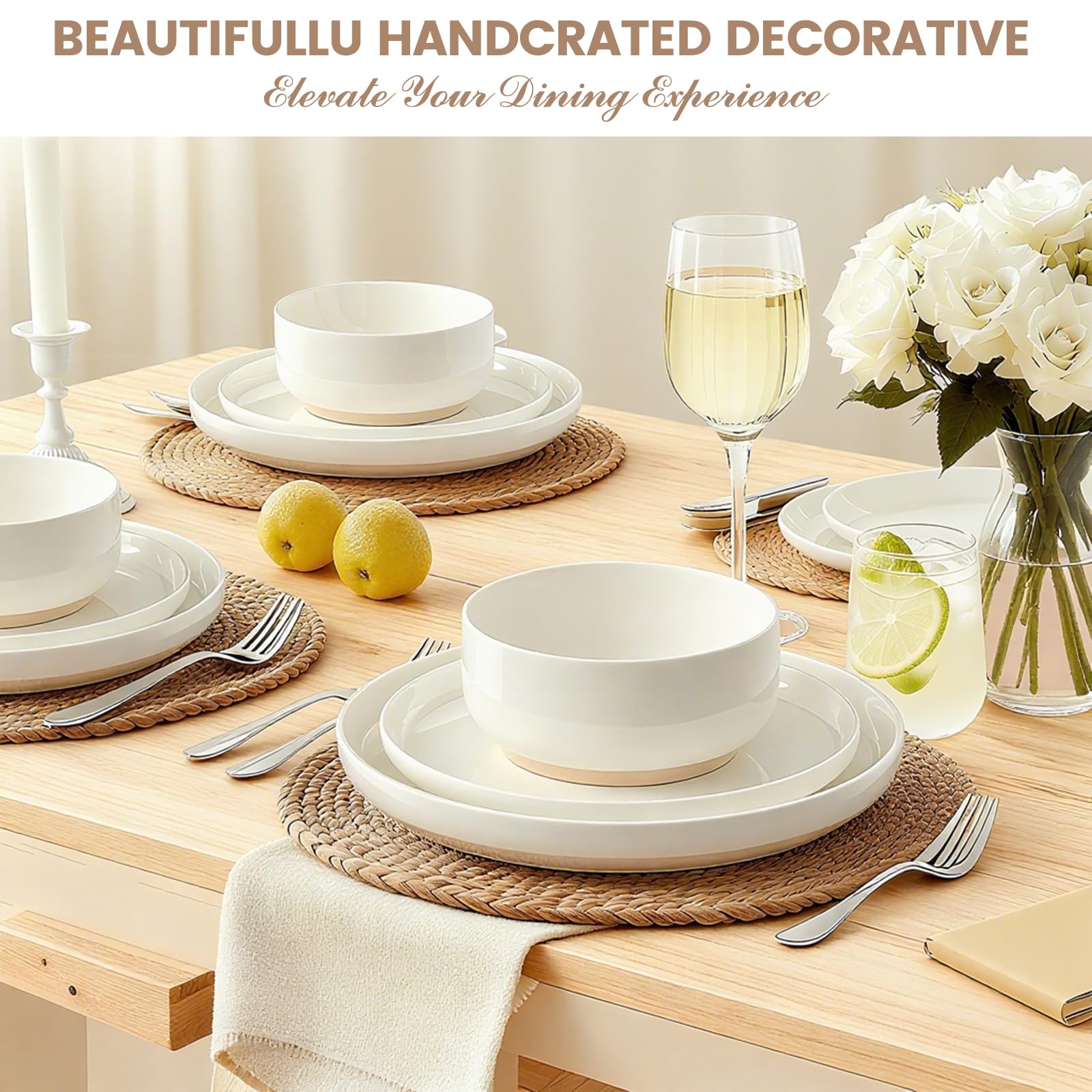 Umite Chef full table setting lifestyle with warm clay tones enhancing presentation