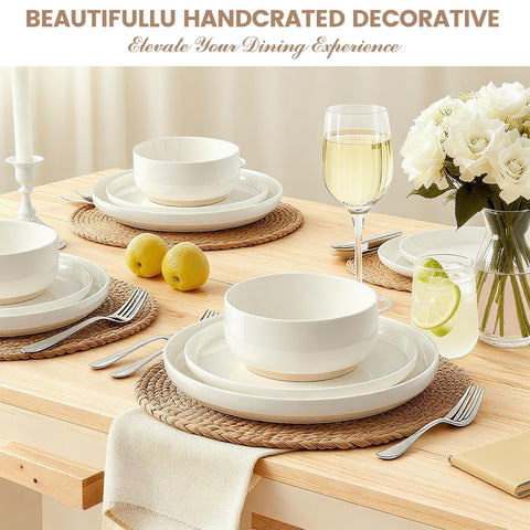 Umite Chef full table setting lifestyle with warm clay tones enhancing presentation