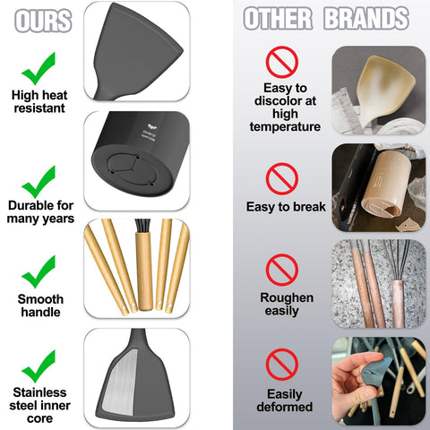 Umite Chef utensils neatly stored in holder for tidy countertop organization