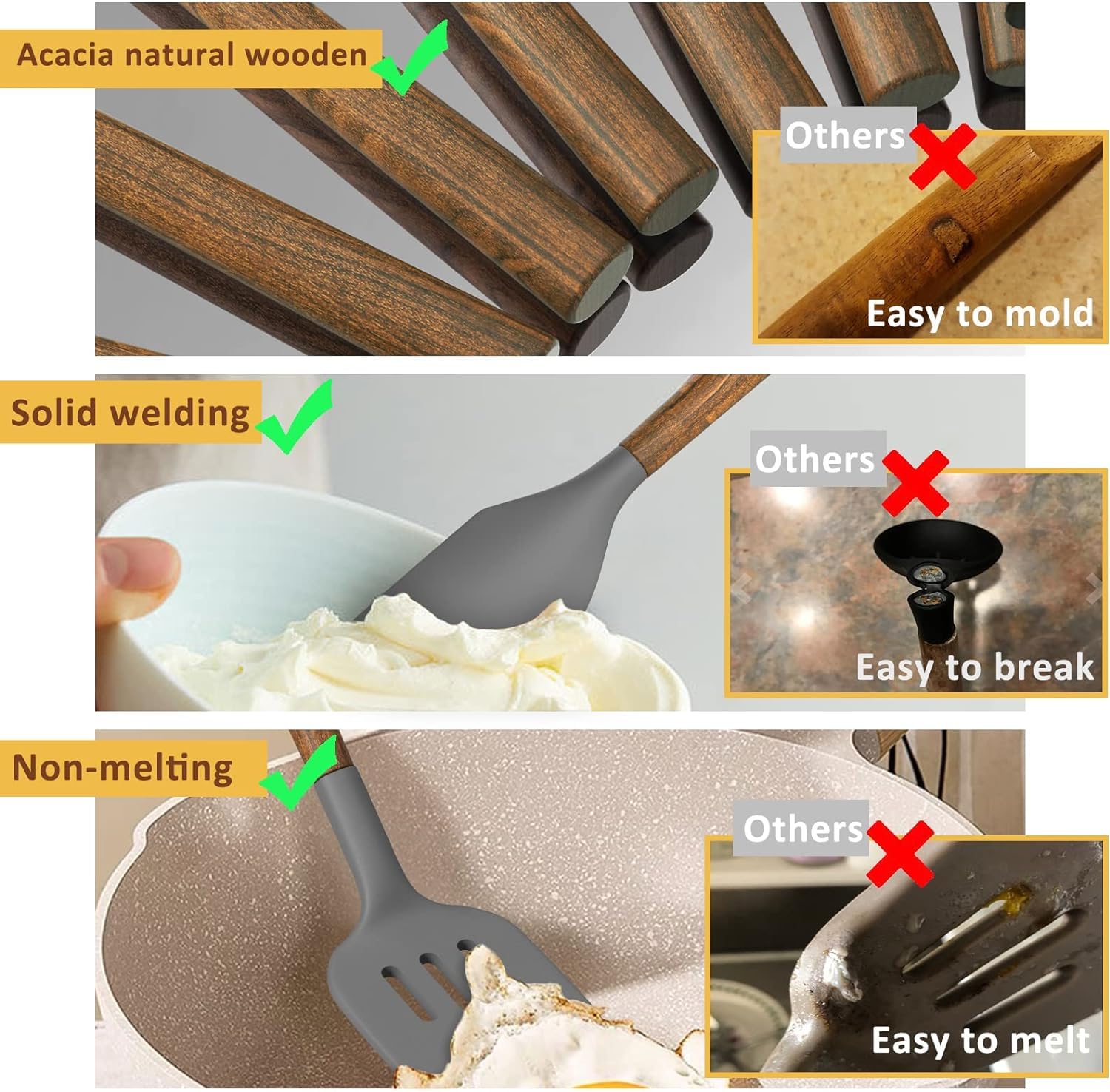 Umite Chef silicone whisk mixing batter in bowl, delivers flexible efficient mixing