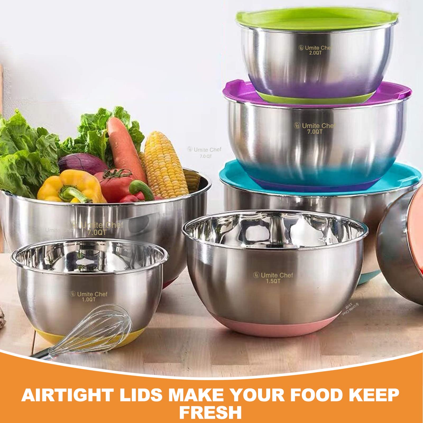 Umite Chef silicone non-slip base detail preventing bowl movement while mixing