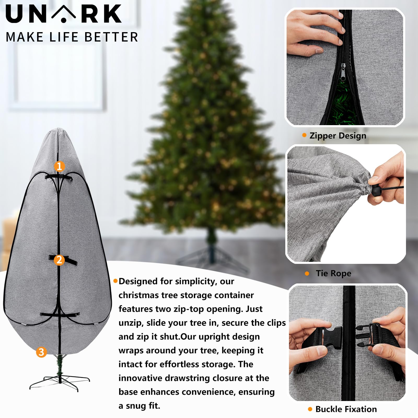 UNARK base drawstring closure highlighting snug dust protection