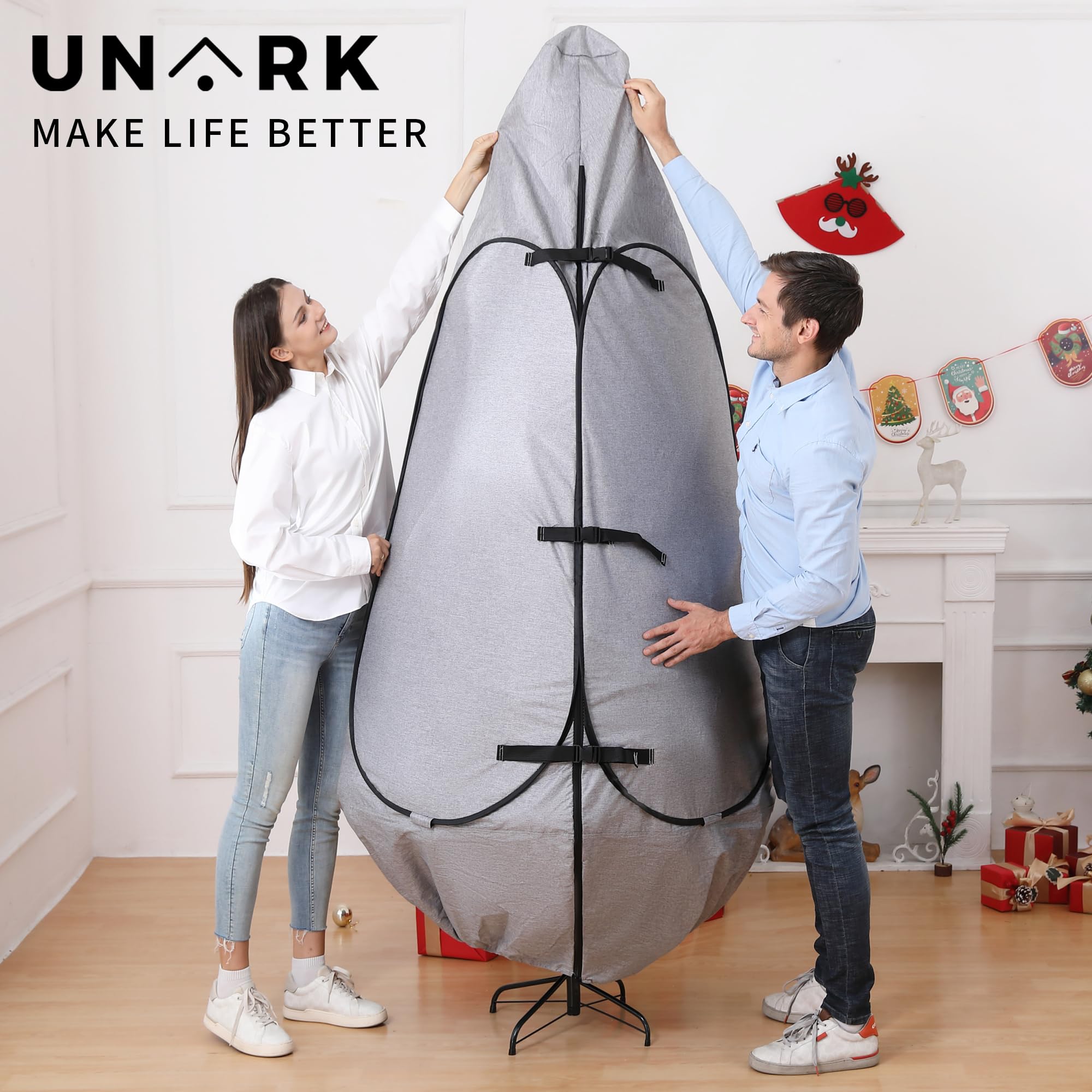 UNARK zipper and clip detail demonstrating secure, quick closure