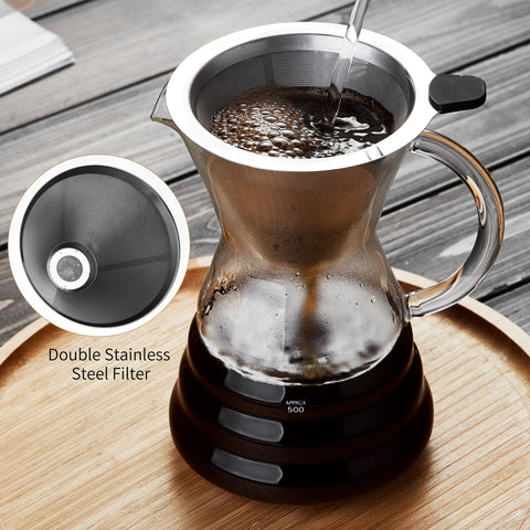 Unbreakable ergonomic handle and anti-drip spout detail, enabling safe precise pouring