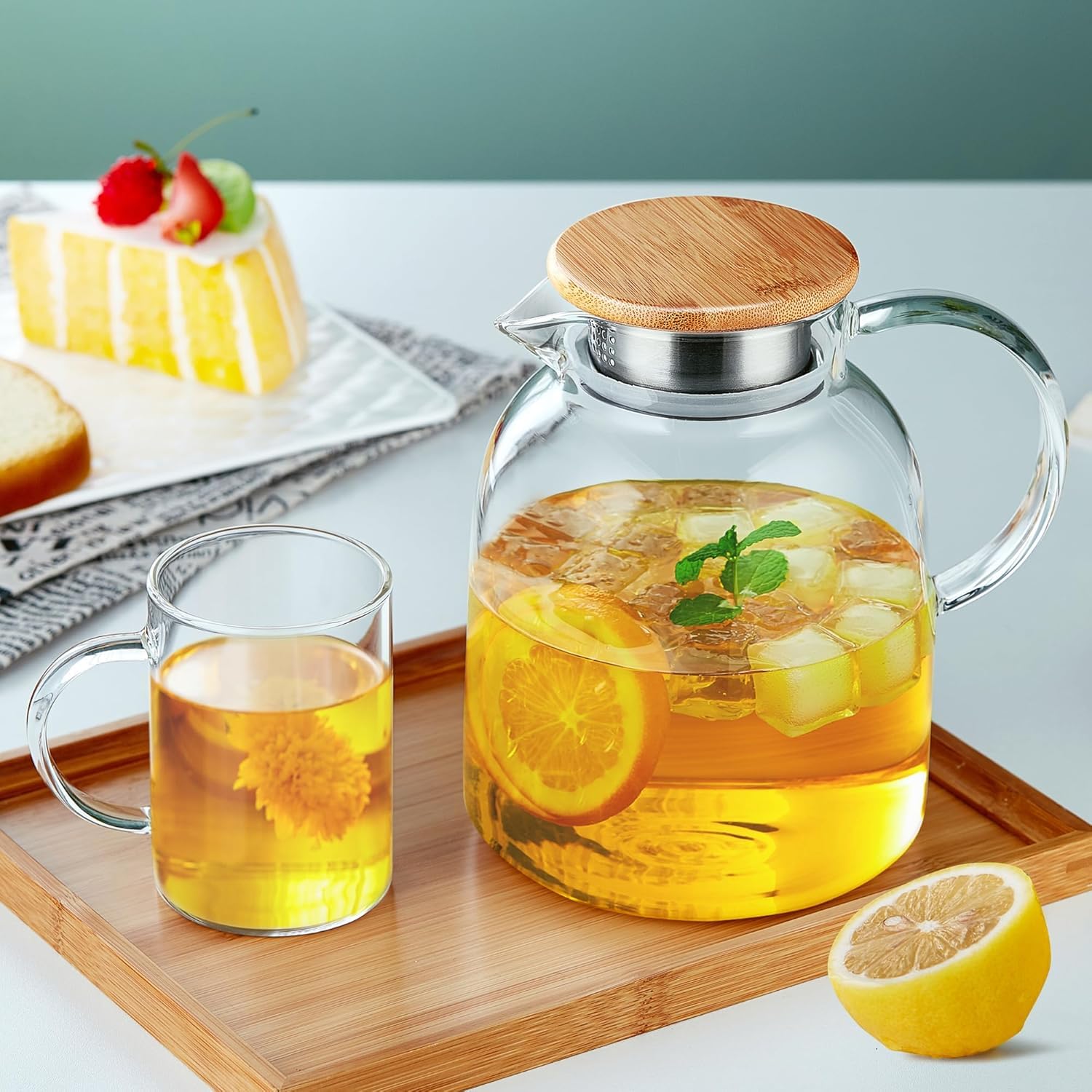 Unbreakable teapot on stovetop low heat demonstrating stovetop-safe borosilicate glass benefit