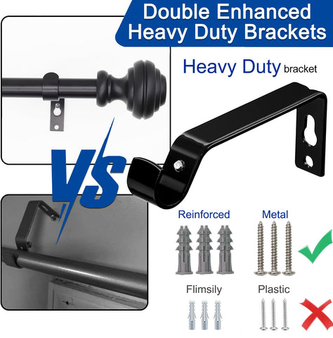 UNCONSIL installed rod holding velvet curtains, demonstrates strong support and elegant drape