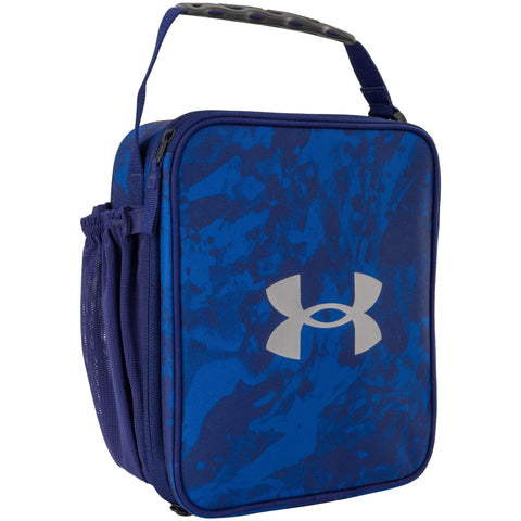 Under Armour front view showing lunchbox shape and secure zipper benefit: durable carry