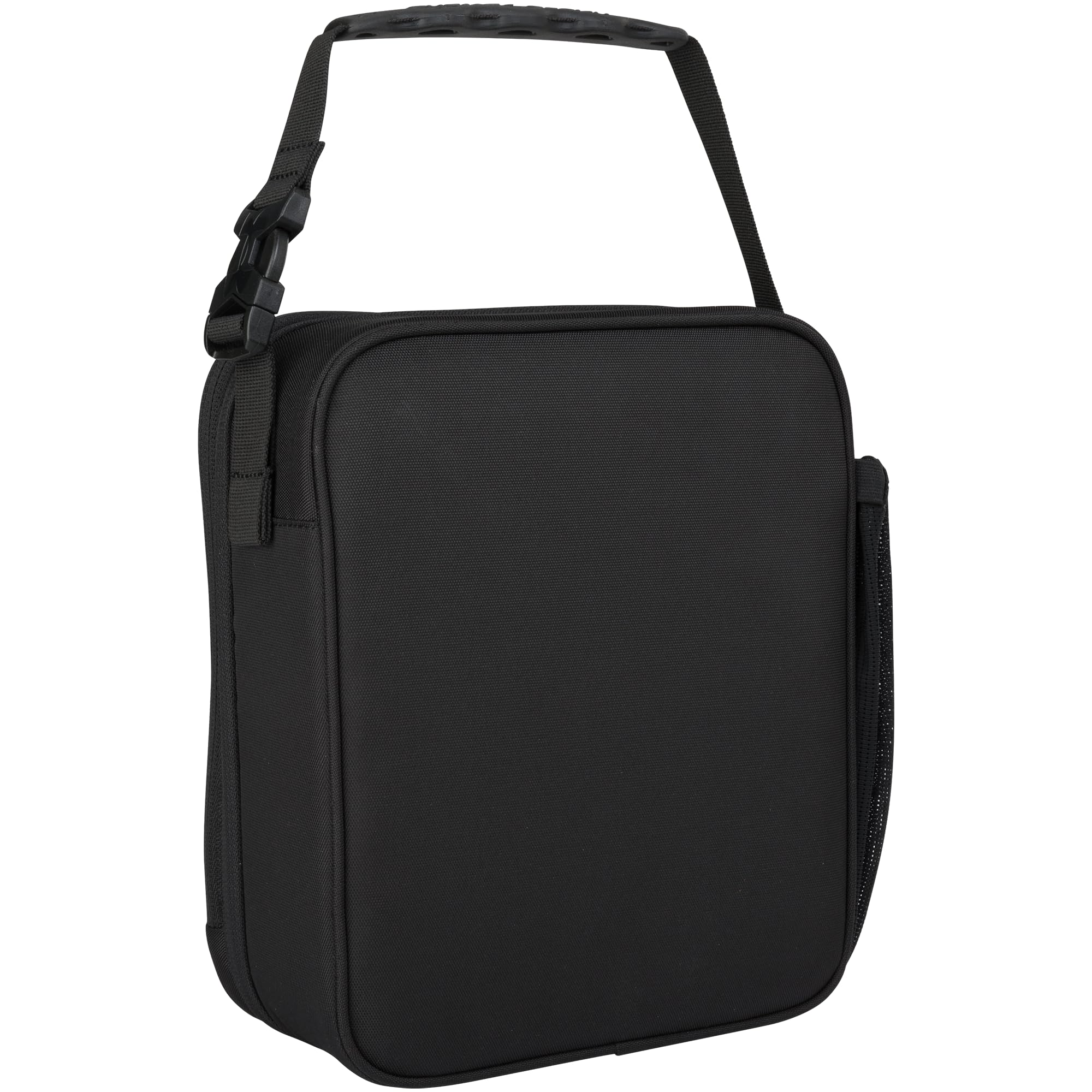 Under Armour expandable mesh side pocket holding snack and extra storage