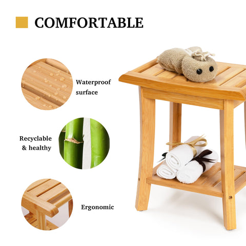 Unibambou shower bench placed inside a wet room demonstrating stability