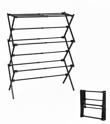 UNICCA full view three-tier drying rack sturdy heavy-load support