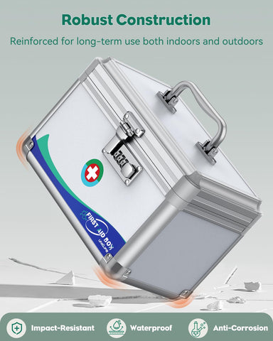 Uniclife lock box corner reinforcement close-up illustrating added durability against drops