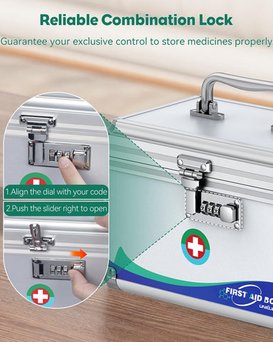Uniclife lock box interior pocket detail showing elastic storage for small supplies and visibility