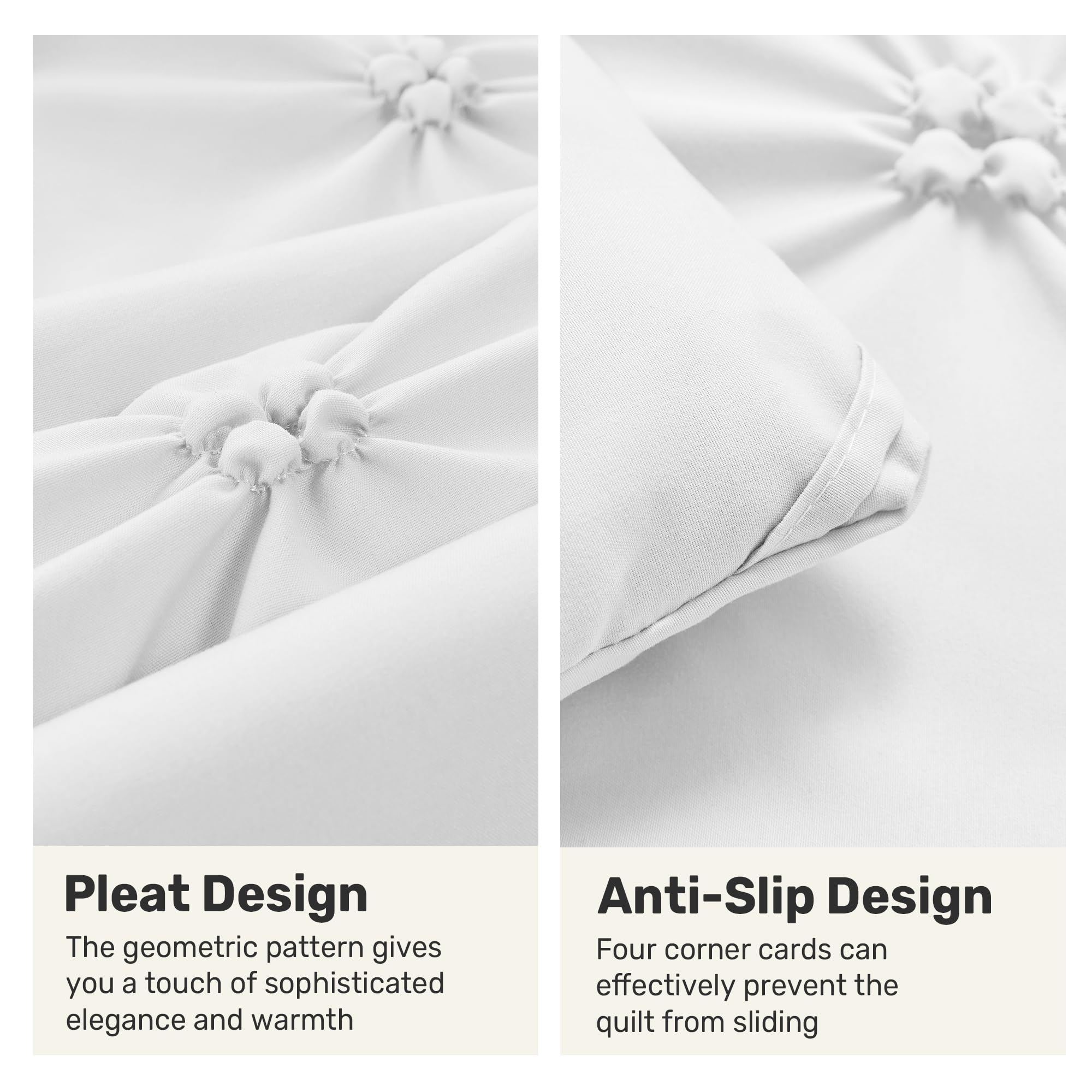 UNIKOME comforter corner tabs detail demonstrating secure duvet insert attachment for stable fit