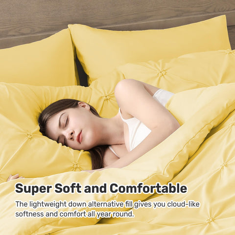 UNIKOME comforter side fold showing lightweight loft and smooth fabric finish benefit
