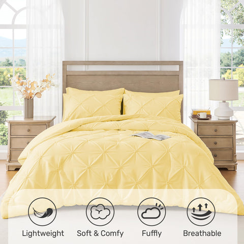 UNIKOME close-up pintuck detail highlighting soft microfiber texture and quiet comfort
