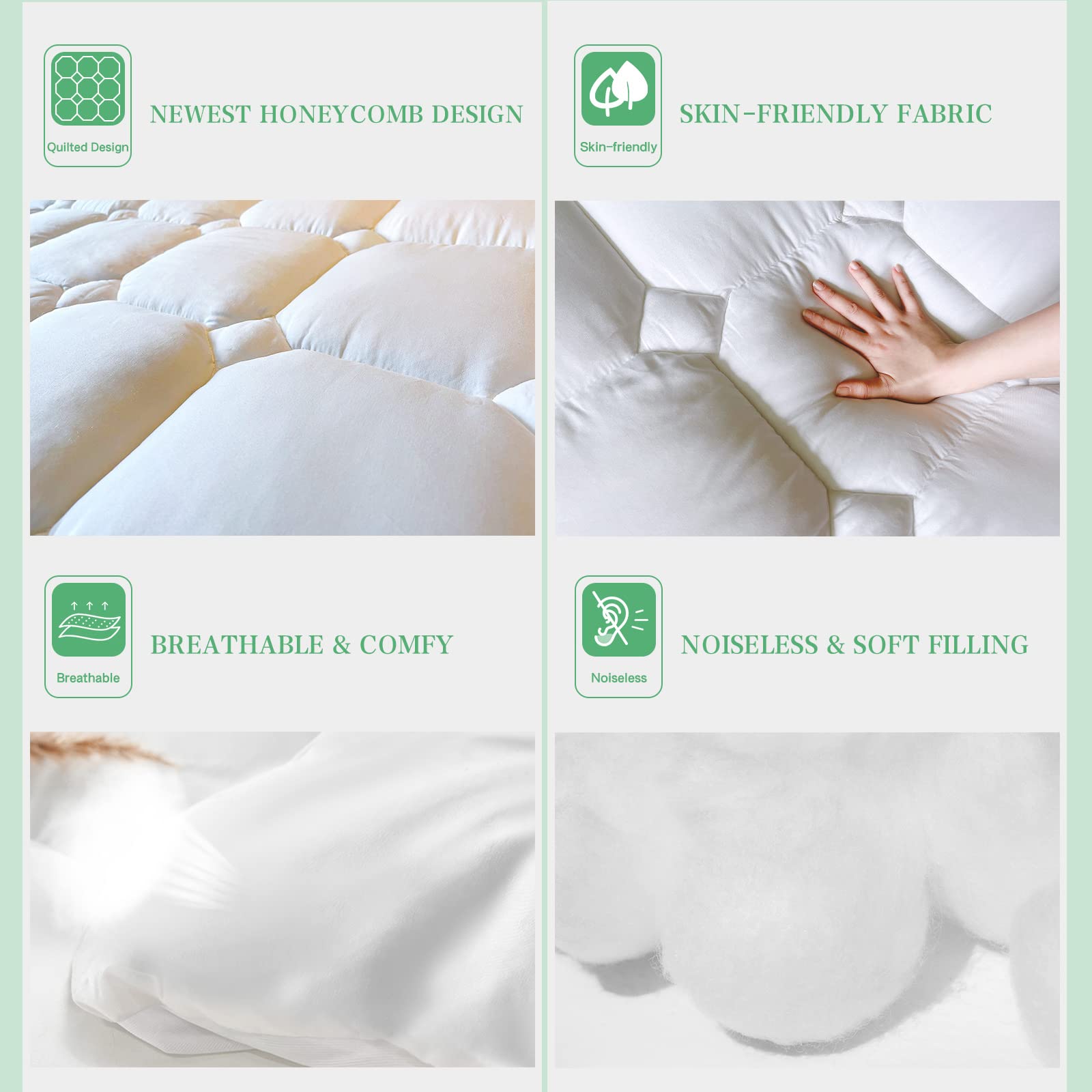 UNILIBRA honeycomb quilt close-up highlighting soft texture and airflow benefits