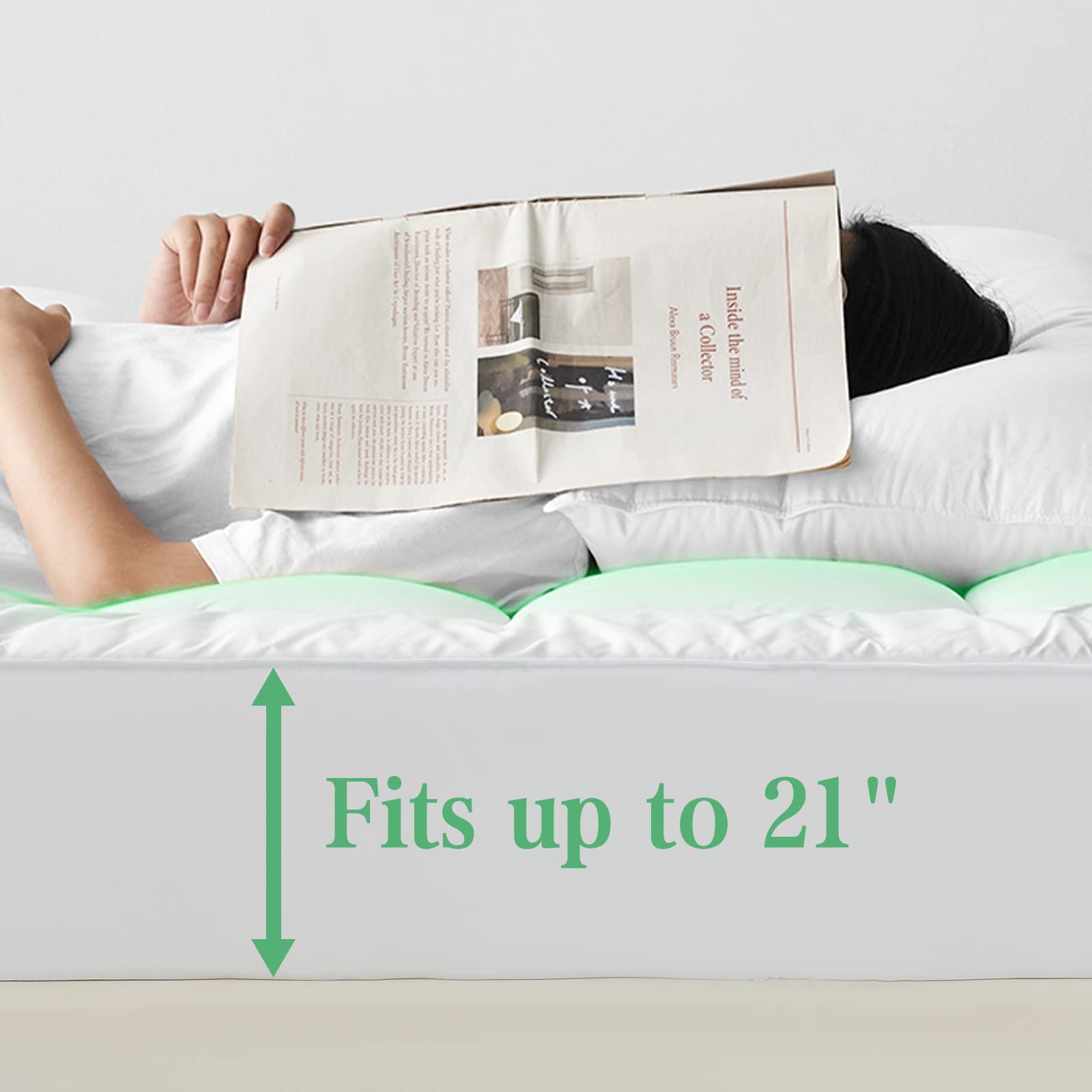 UNILIBRA mattress pad on bed in bedroom scene showing cooling and comfort