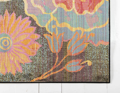 Unique Loom Kennedy pattern detail close-up showing vivid dyes and contemporary motif