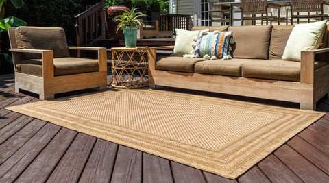Unique Loom close‑up of polypropylene weave showing durable stain‑resistant texture