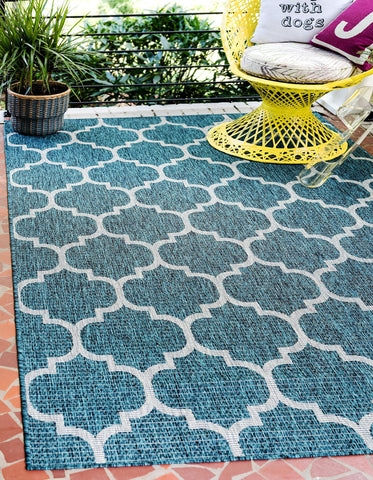 Unique Loom pattern detail focused on teal and gray ornamentation and calming look