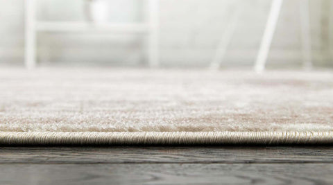 Unique Loom corner showing 100% jute backing protecting hardwood floors