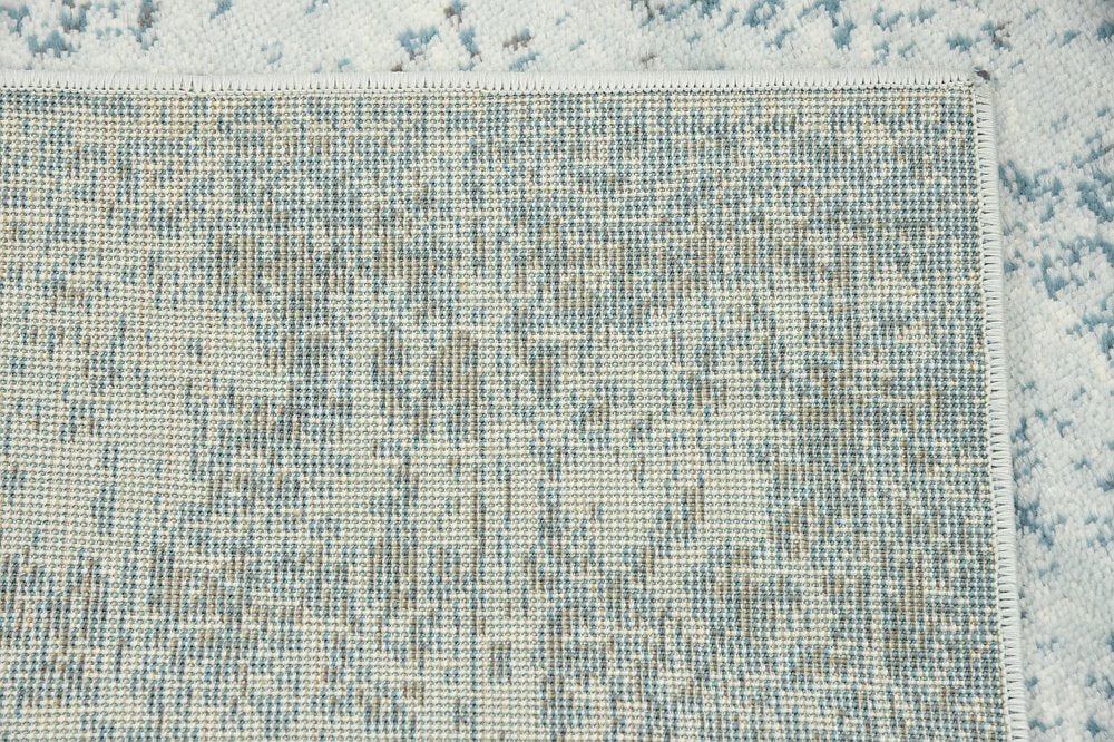 Unique Loom color palette closeup showing light blue and ivory coordination