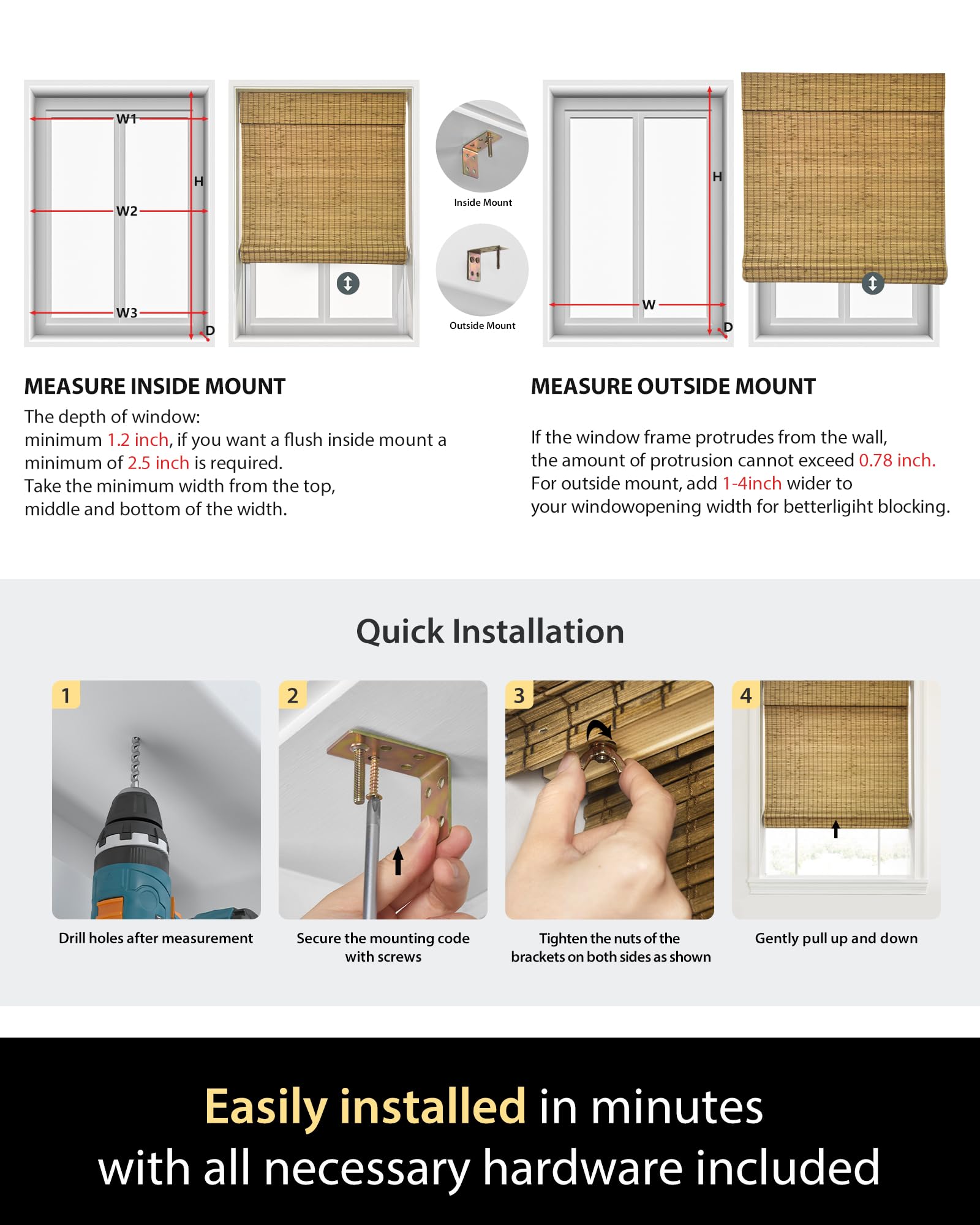 UNISHADES inside mount installed in window recess offering tidy fit and coverage
