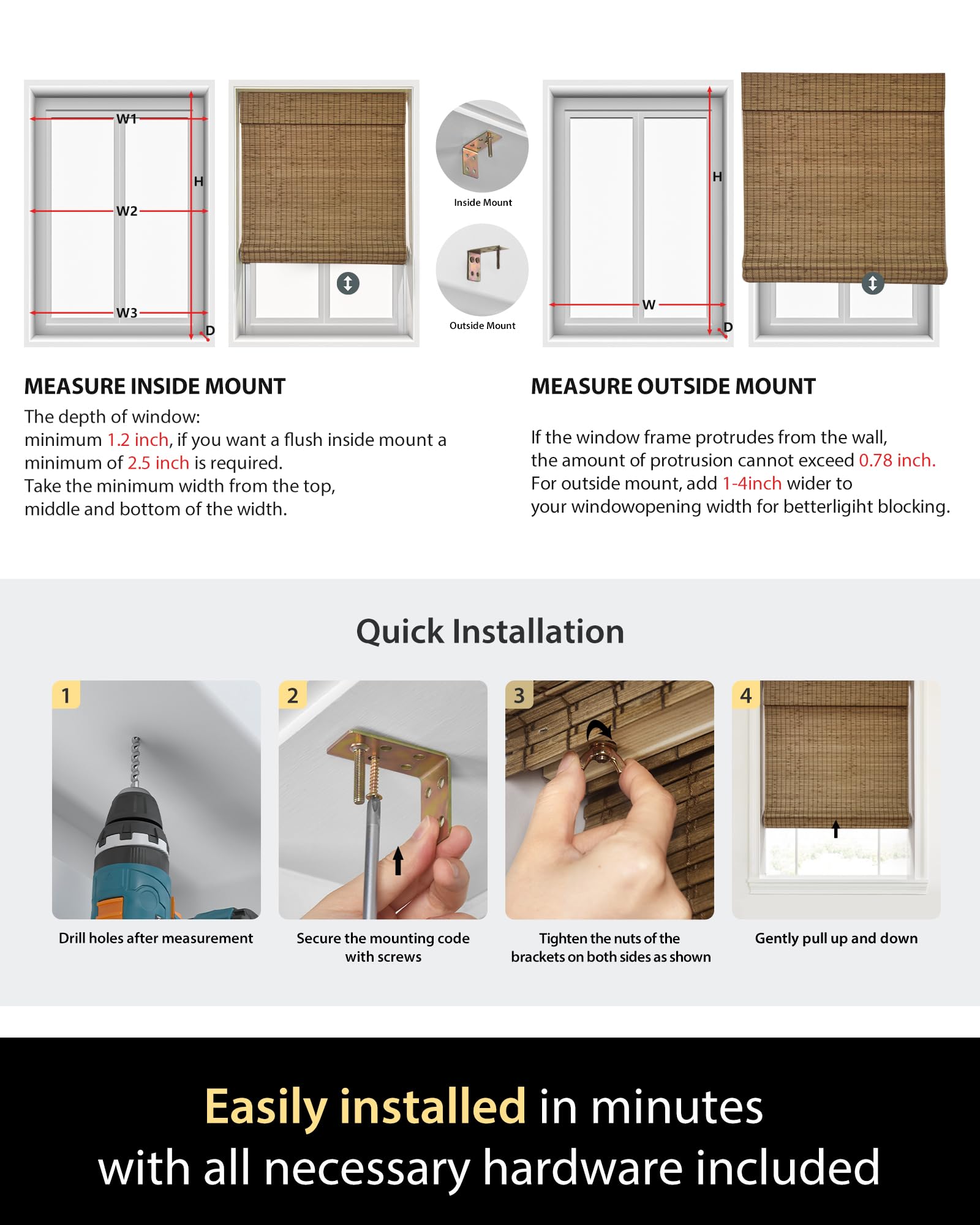 UNISHADES shade beside ruler showing scale for accurate sizing choice