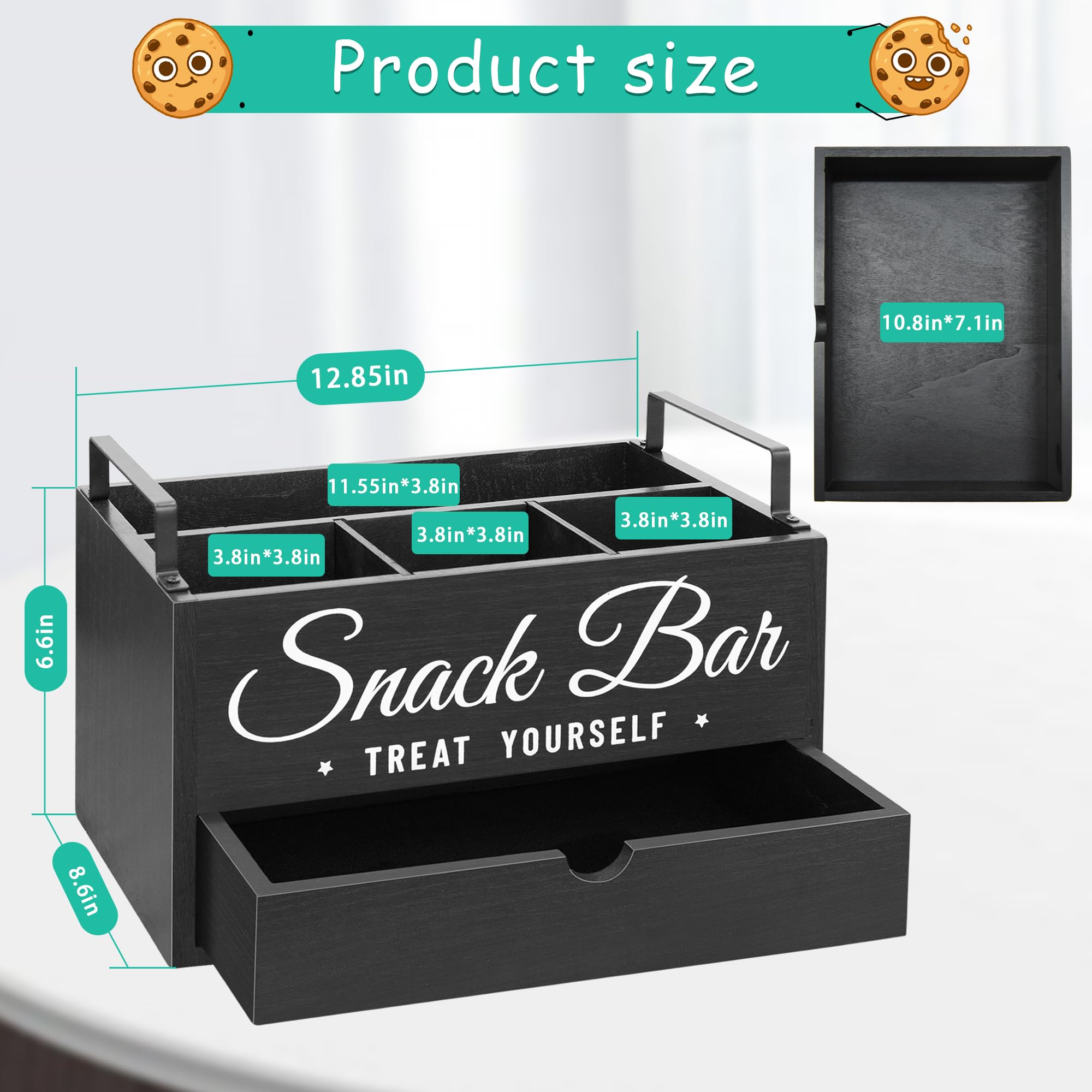 Unistyle filled compartments with snacks showing organized, quick selection