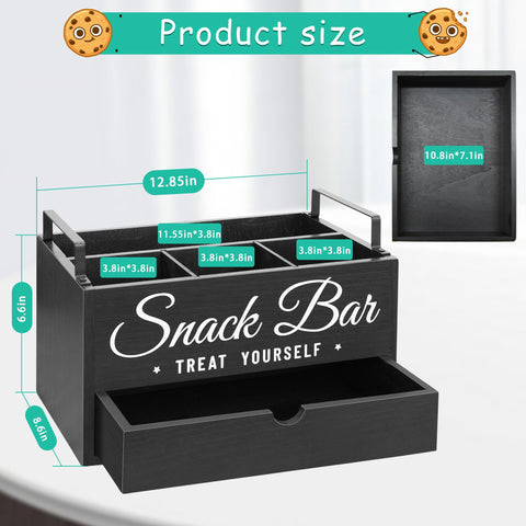 Unistyle filled compartments with snacks showing organized, quick selection