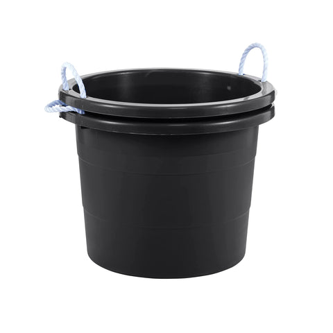 United Solutions front view of two black tubs showing durable design and storage benefit