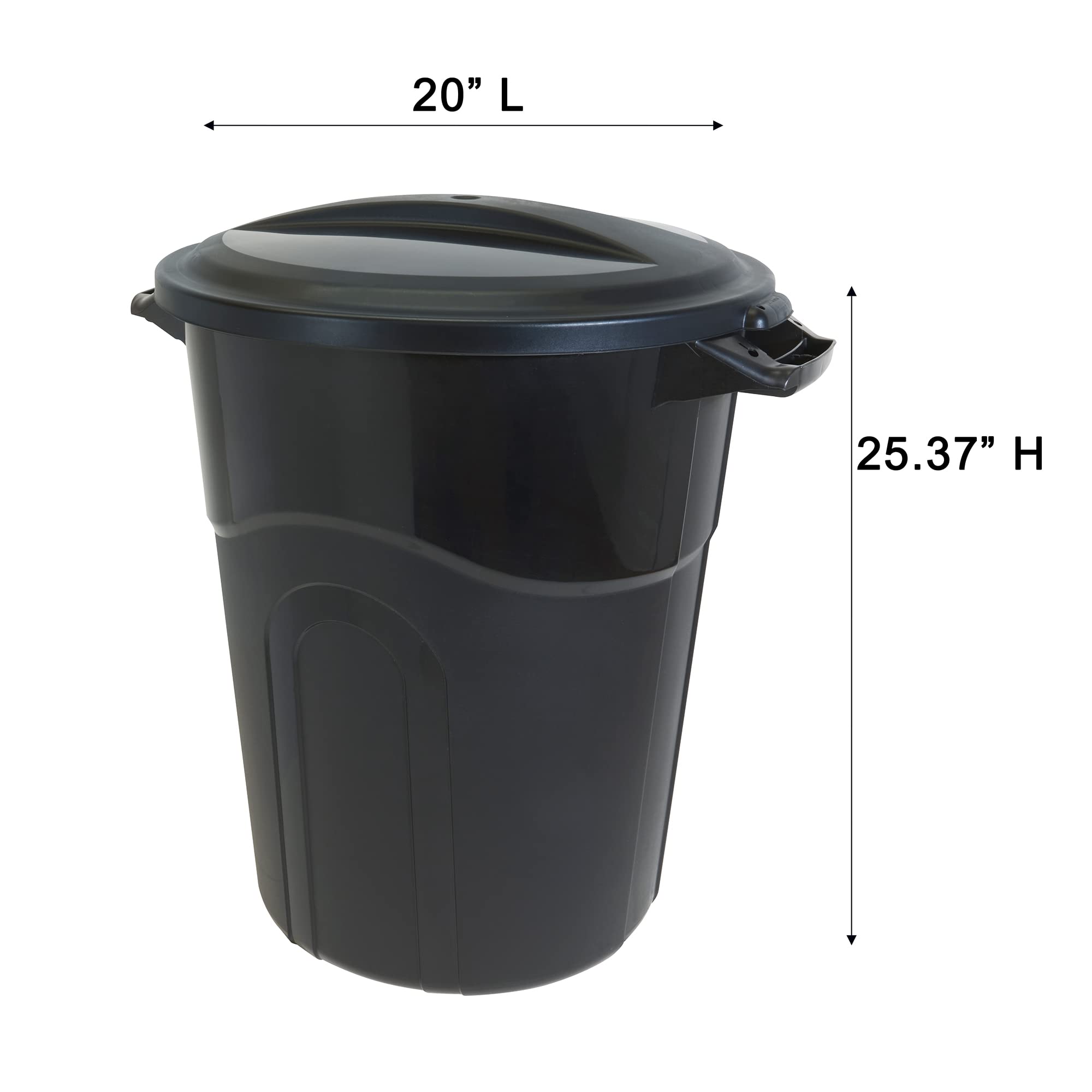 United Solutions in use with trash bag demonstrating simple bag removal and replacement
