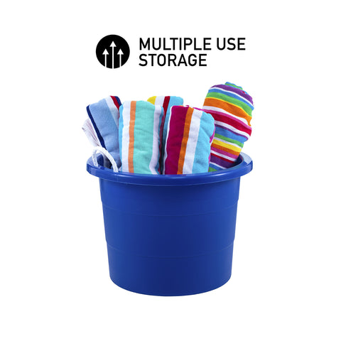 United Solutions tub next to laundry basket showing capacity and scale benefit