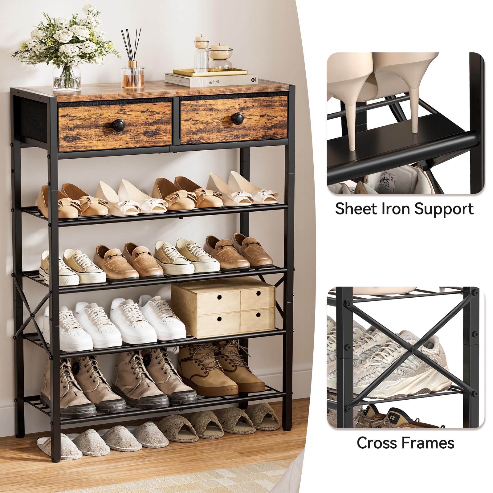 UNITSTAGE adjustable foot detail for leveling on uneven floors and stability
