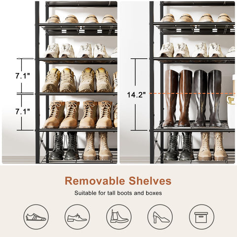 UNITSTAGE scale with shoes showing 30–40 pair capacity advantage