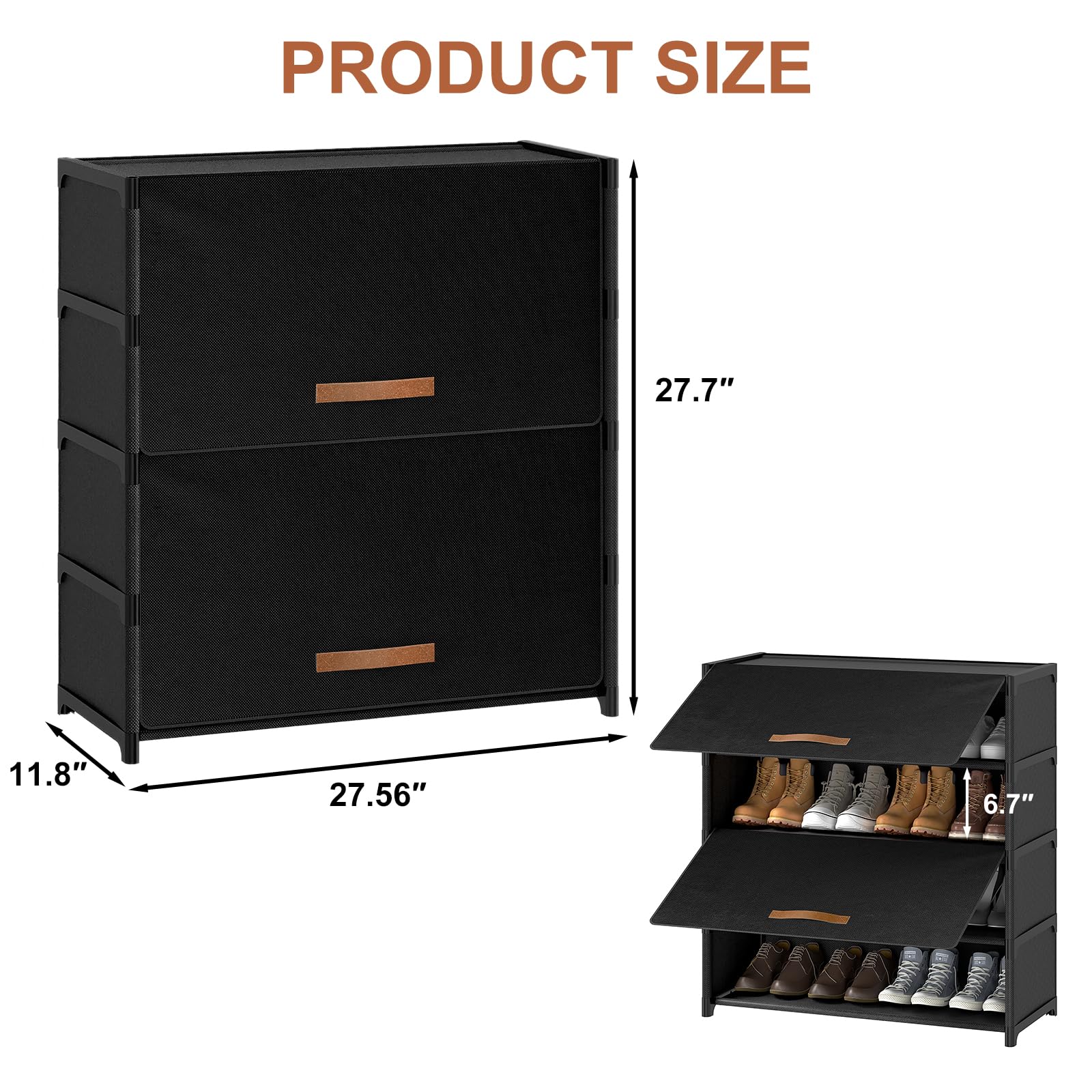 UNITSTAGE shelf detail showing sturdy tiers and organized shoe placement