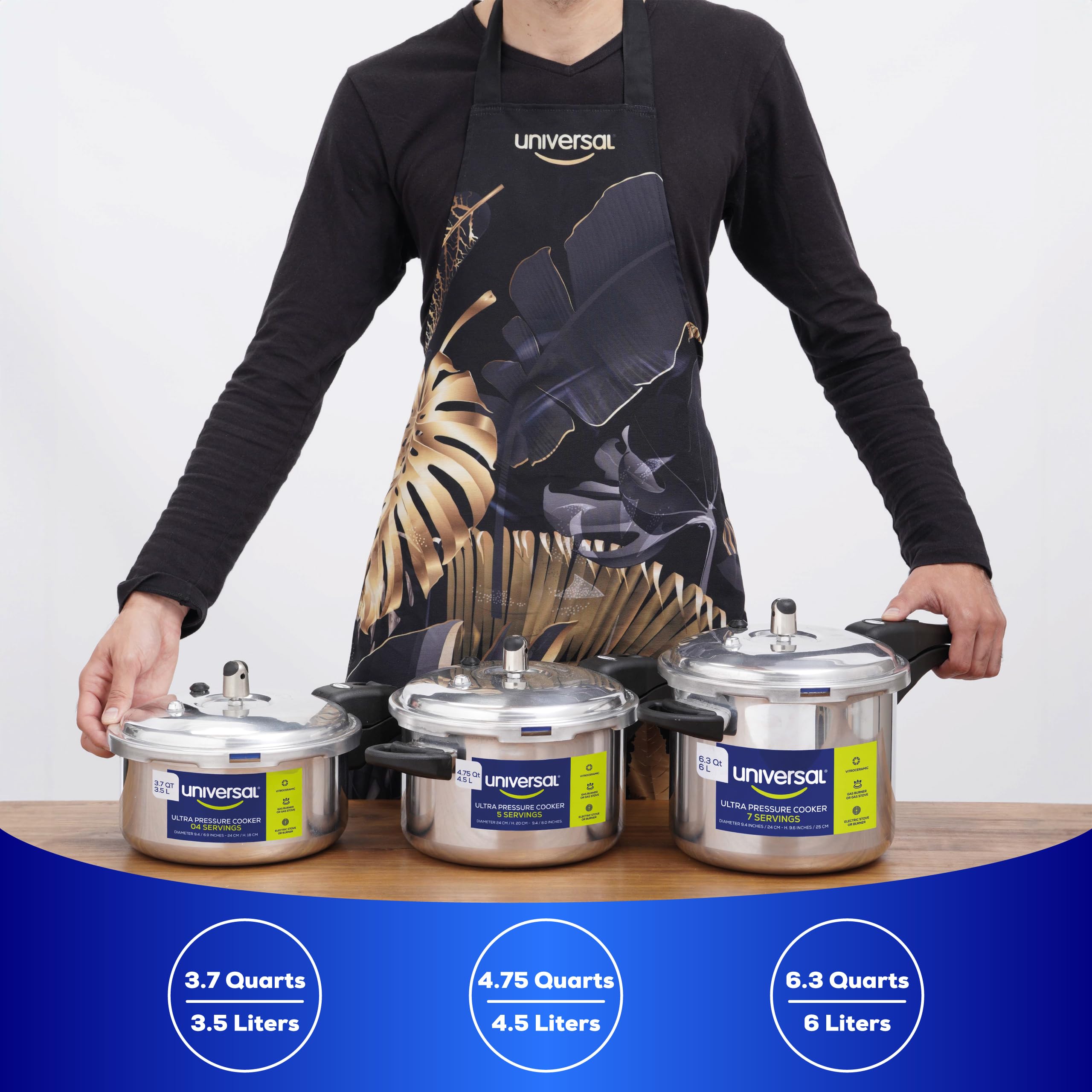 Universal Ultra on stovetop demonstrating fast heating and even cooking benefit