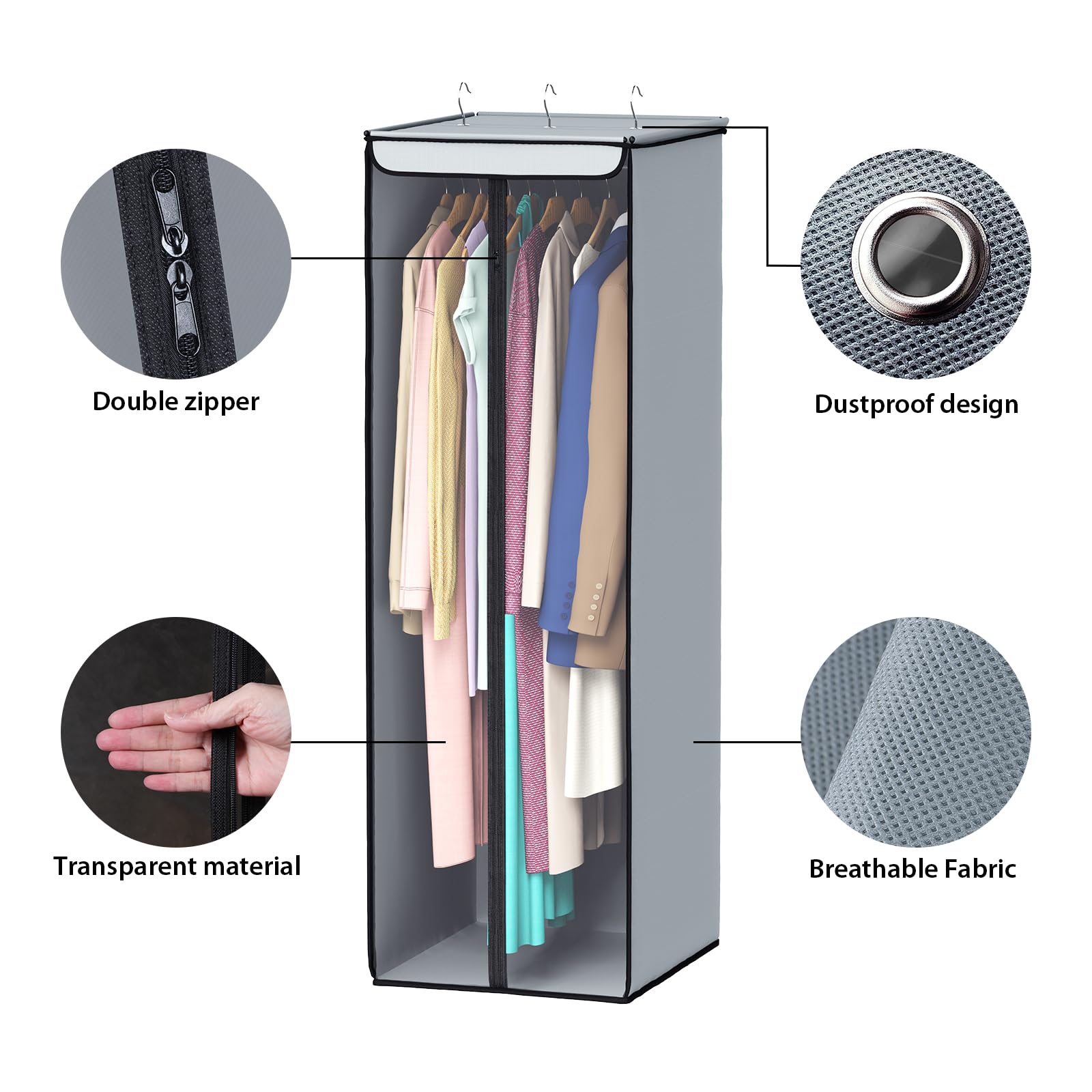 Univivi metal hanger with three hooks supporting heavy garments