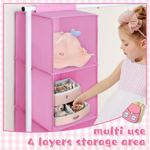 Univivi rack placed in a child’s bedroom to keep costumes and everyday outfits tidy