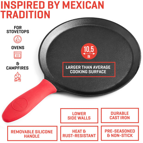 Uno Casa cast iron surface close-up showing textured nonstick benefit