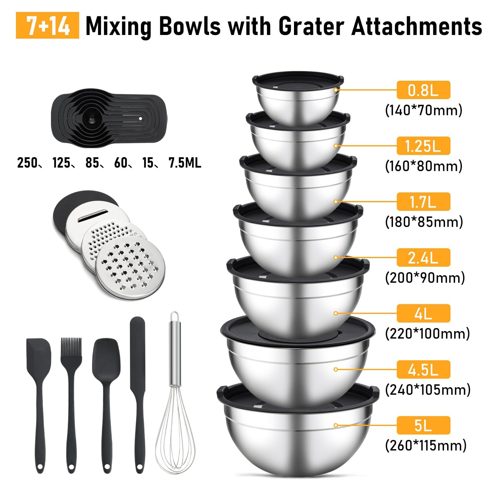 Unokit nested bowl sizes displayed to save cabinet space