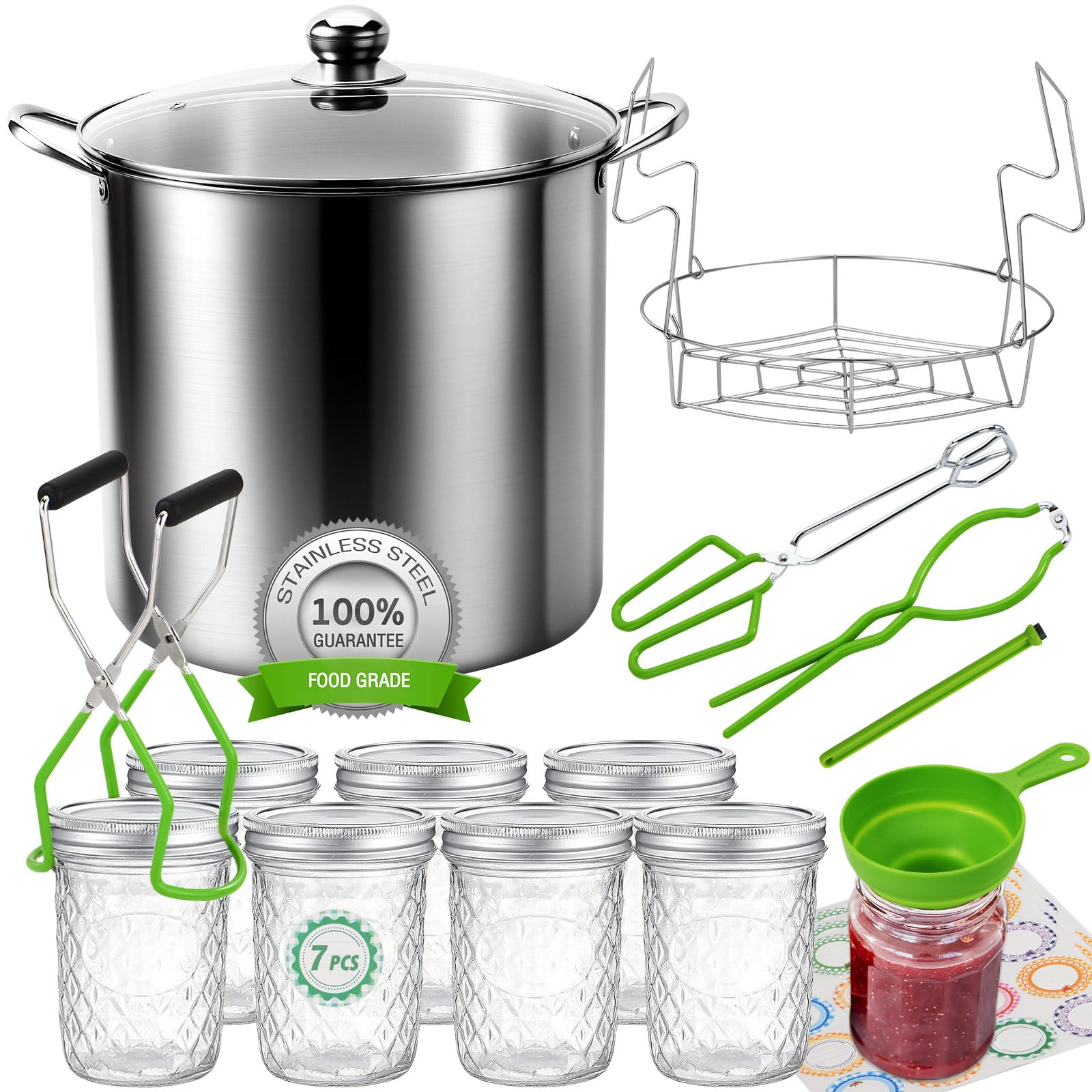 UONMAY canner front view showcasing stainless steel pot and lid, durable and versatile