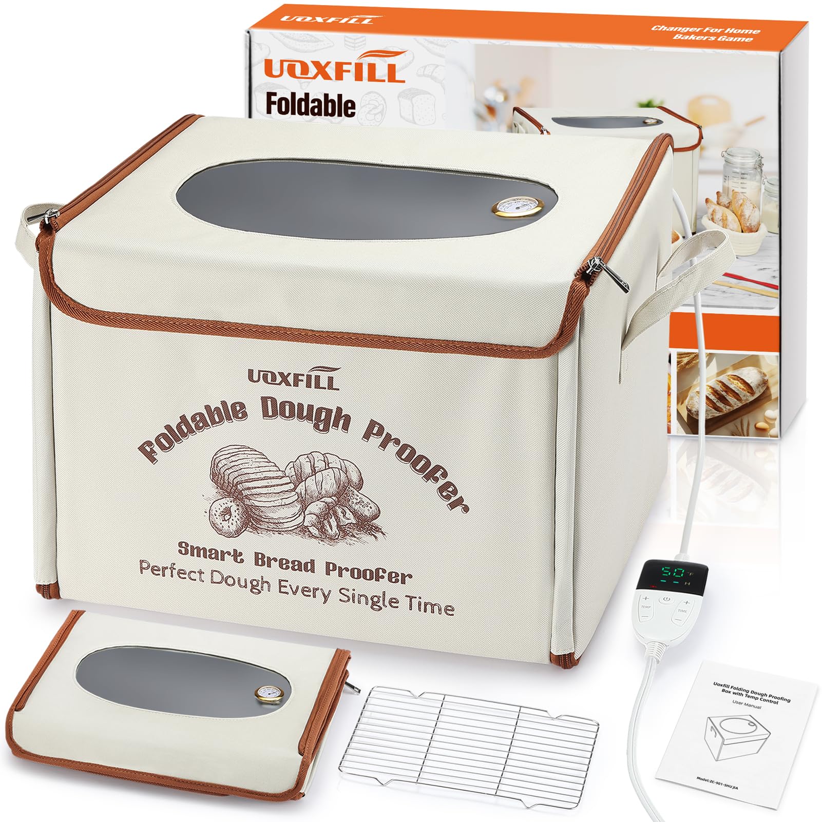 Uoxfill front view showing compact proofing box and clear controls for precise baking