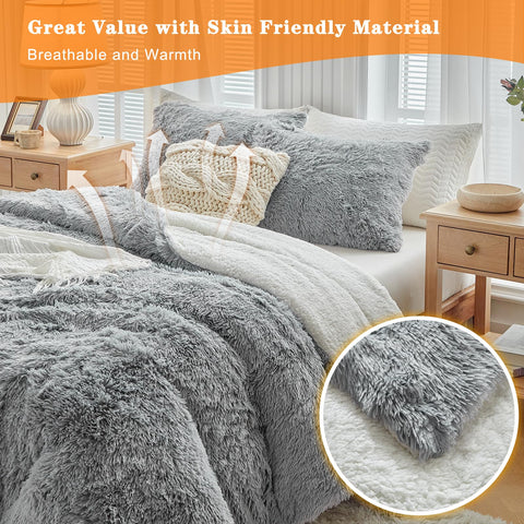 UOZZI BEDDING full/queen bed scale comparison highlighting generous drape and coverage