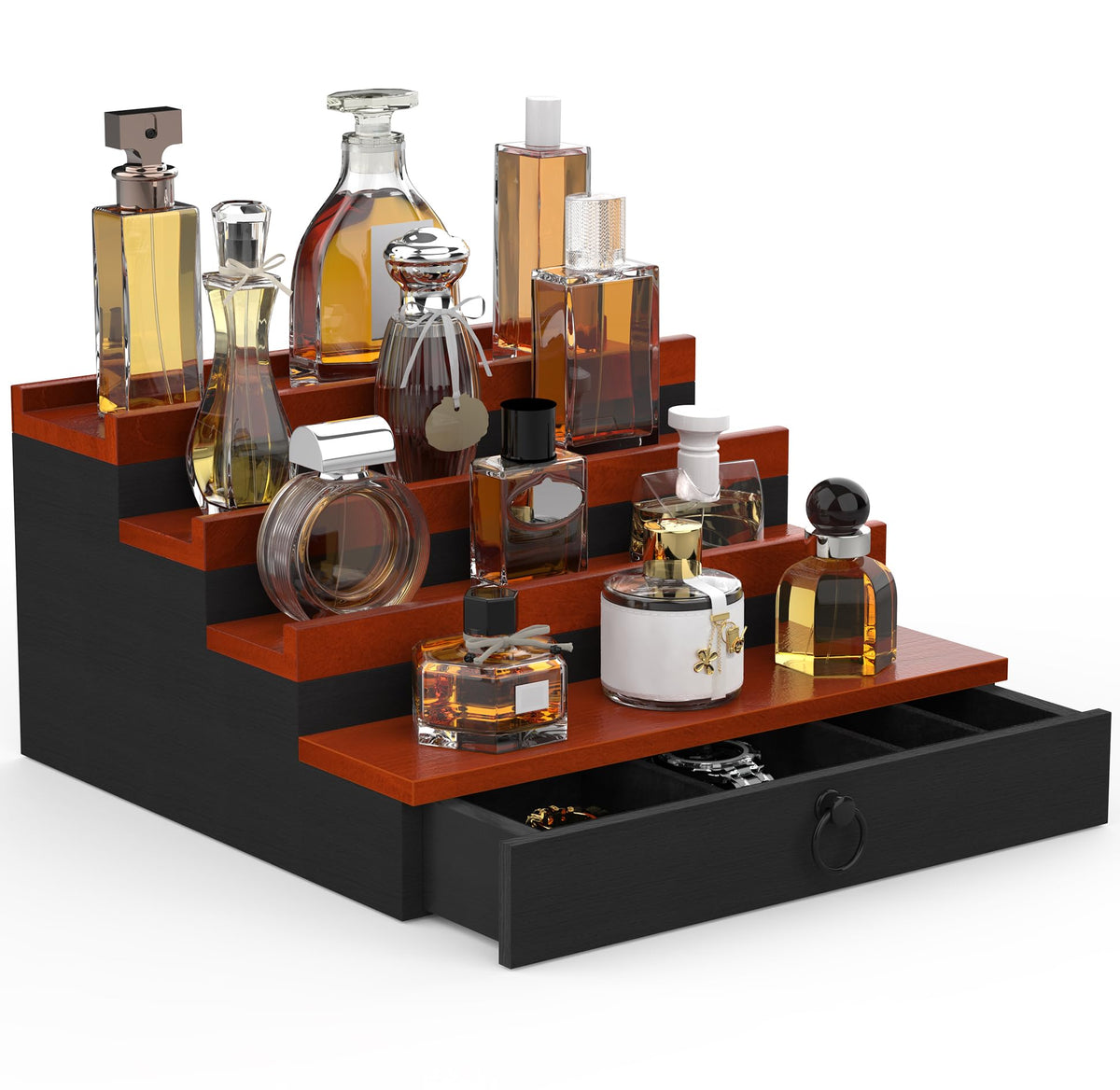 upcessory front view showing tidy cologne display and organized counter